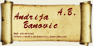Andrija Banović vizit kartica